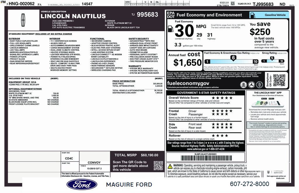 Used 2026 Lincoln Nautilus Premier image 3