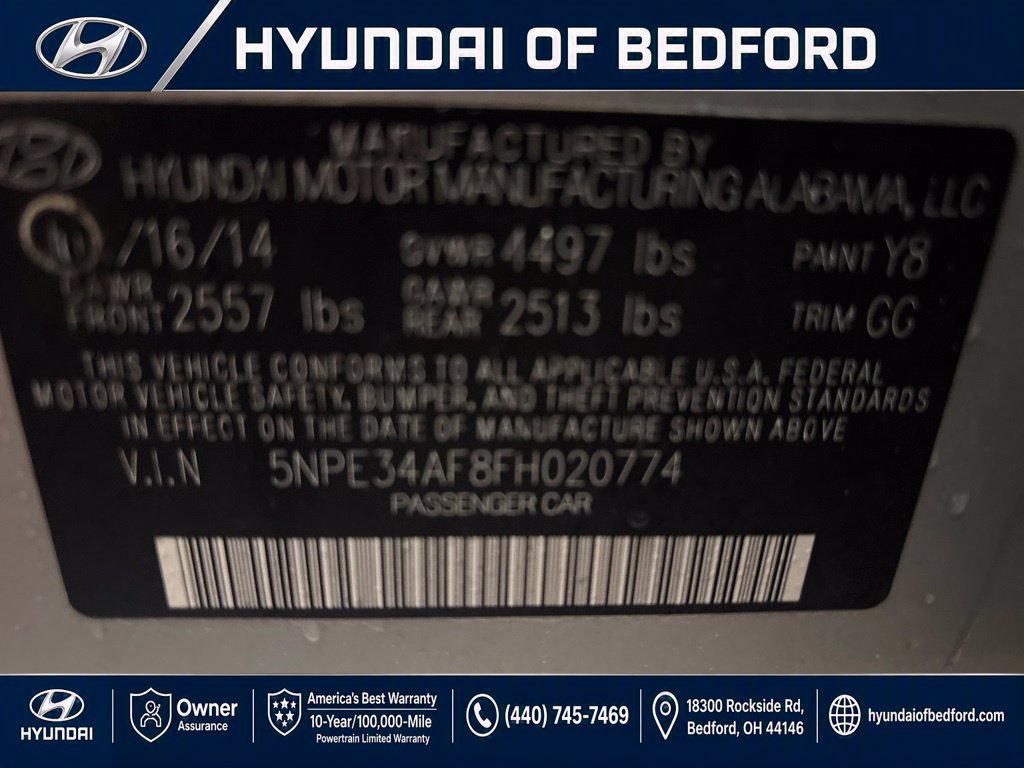 Used 2015 Hyundai Sonata Limited w/ Option Group 05 FWD image 15
