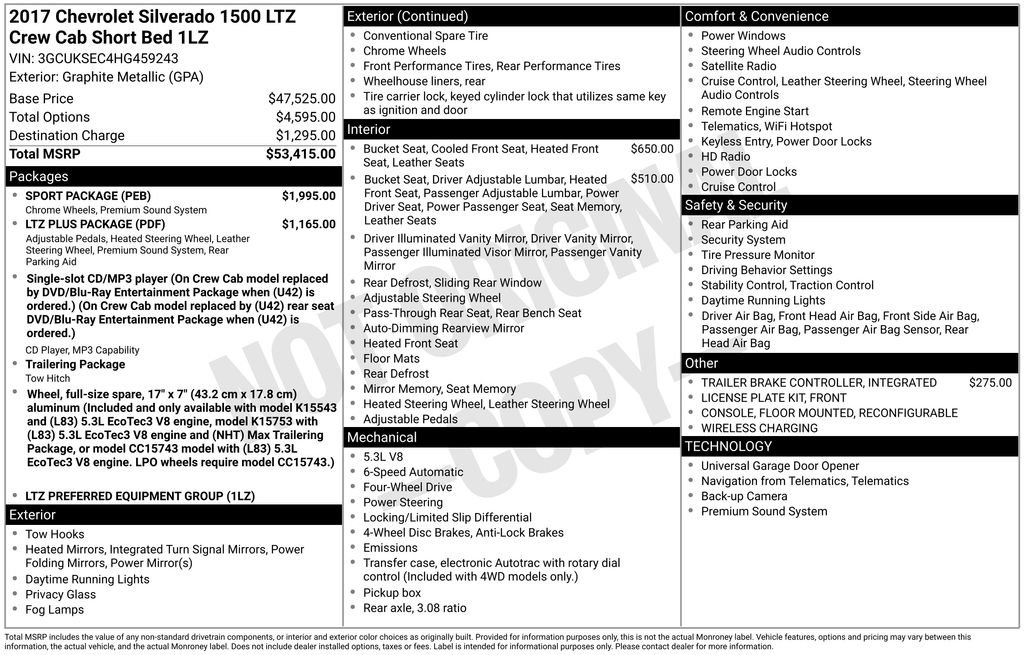 Certified 2017 Chevrolet Silverado 1500 LTZ w/ Sport Package AWD/4WD image 4