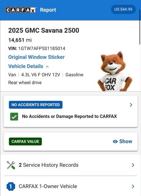 Used 2025 GMC Savana 2500 w/ Driver Convenience Package RWD image 4