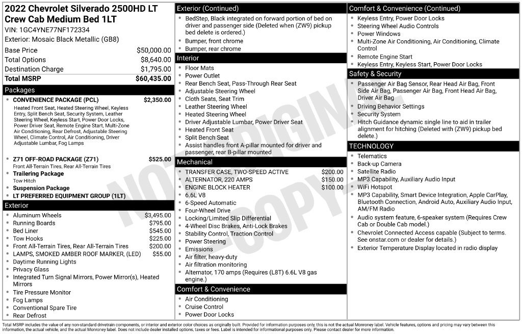 Used 2022 Chevrolet Silverado 2500 LT w/ Convenience Package AWD/4WD image 1