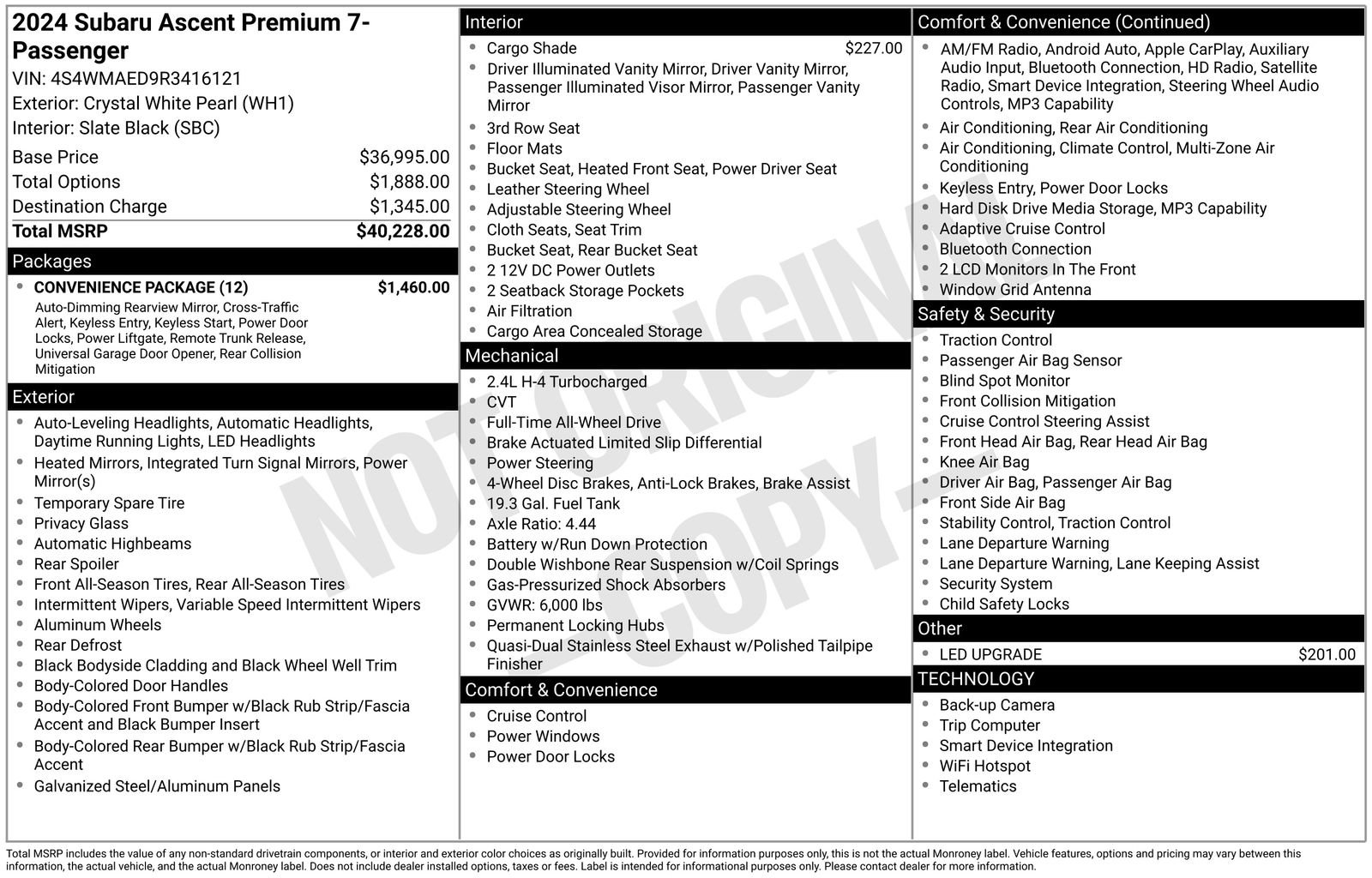 Used 2024 Subaru Ascent Premium w/ Convenience Package AWD/4WD image 23