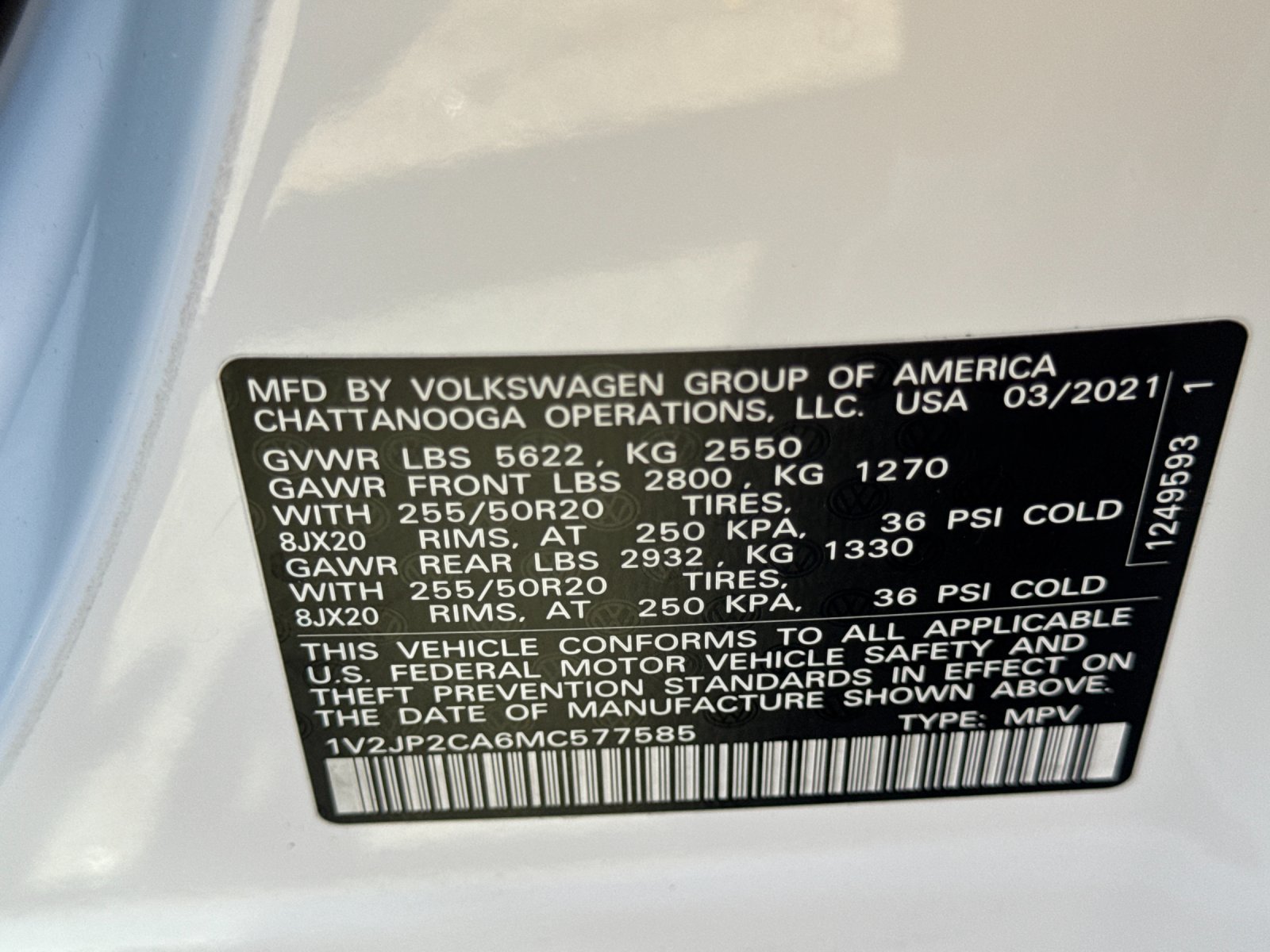 Used 2021 Volkswagen Atlas SE w/ Panoramic Sunroof Package FWD image 44