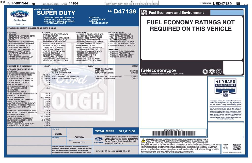 Used 2020 Ford F350 Lariat w/ Lariat Ultimate Package image 2