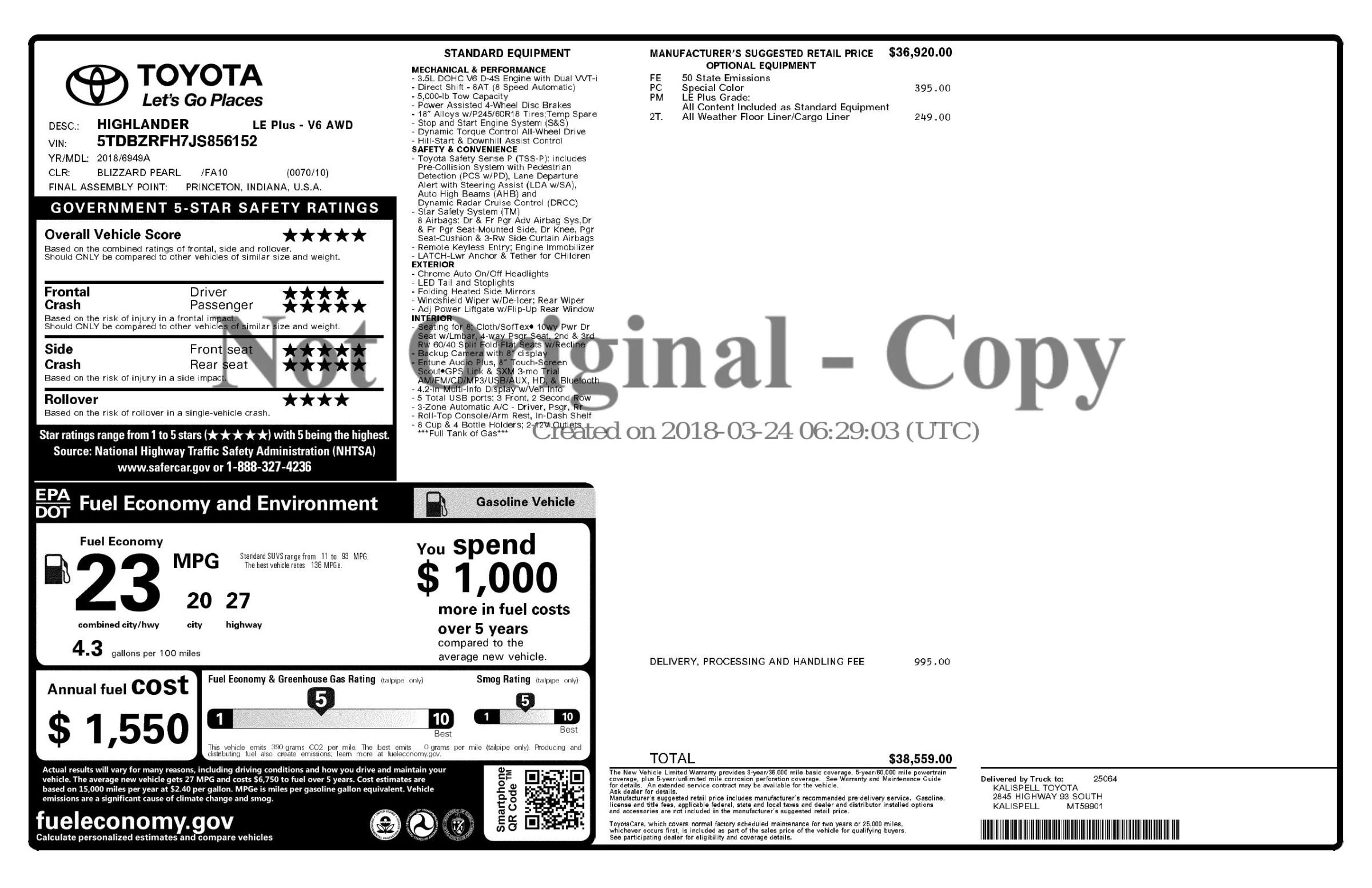 Used 2018 Toyota Highlander Plus AWD/4WD image 2