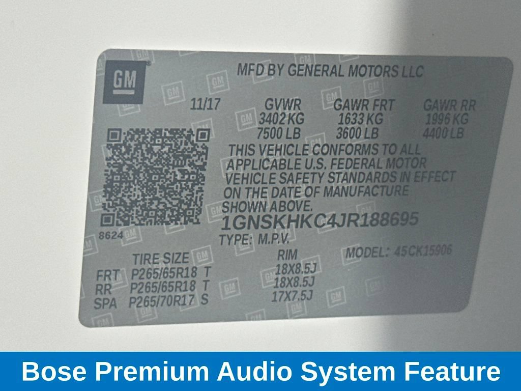 Used 2018 Chevrolet Suburban LT w/ Max Trailering Package AWD/4WD image 14