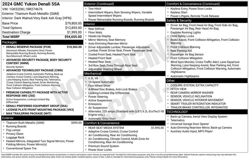 Used 2024 GMC Yukon Denali w/ Denali Reserve Package AWD/4WD image 42