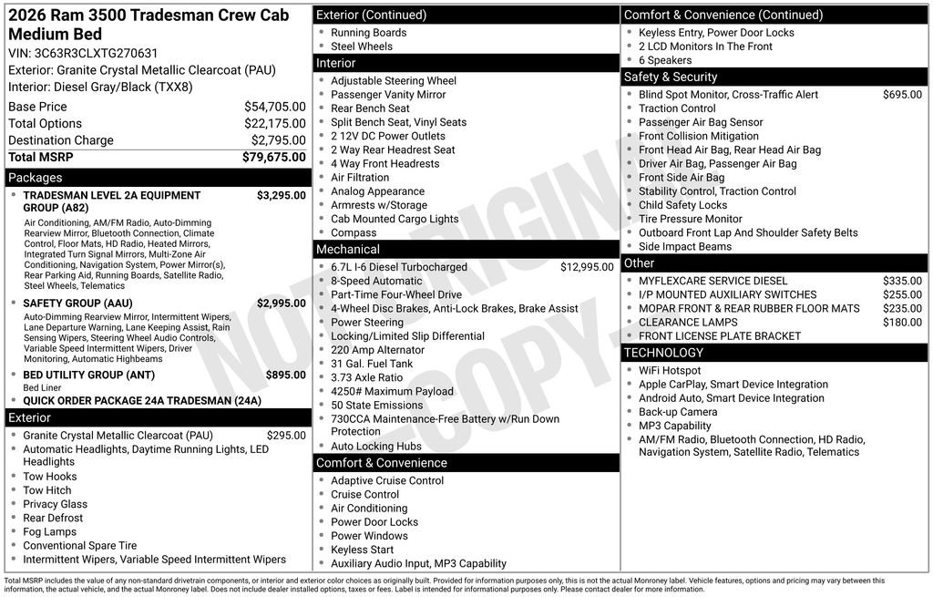 New 2026 RAM 3500 Tradesman AWD/4WD image 3