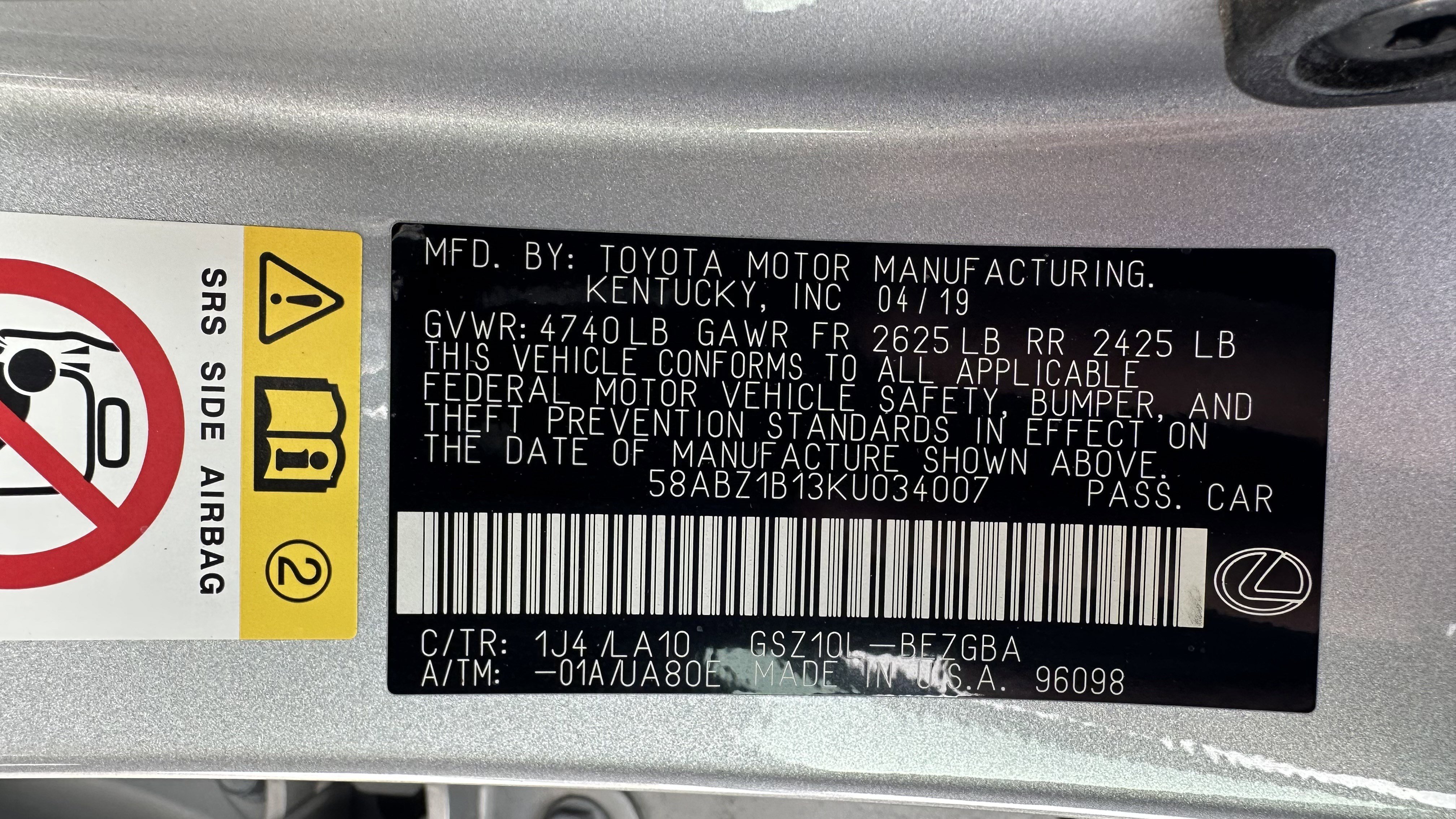 Used 2019 Lexus ES 350 image 34