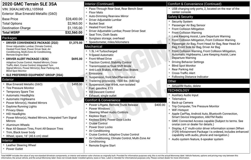 Used 2020 GMC Terrain SLE w/ Driver Convenience Package image 4