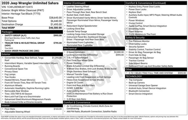 Used 2020 Jeep Wrangler Unlimited Sahara w/ Safety Group image 30