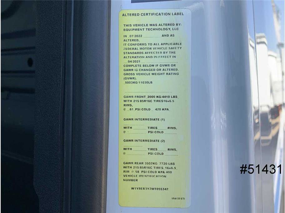 Used 2021 Mercedes-Benz Sprinter 3500 w/ Charging Package, Dashboard image 20