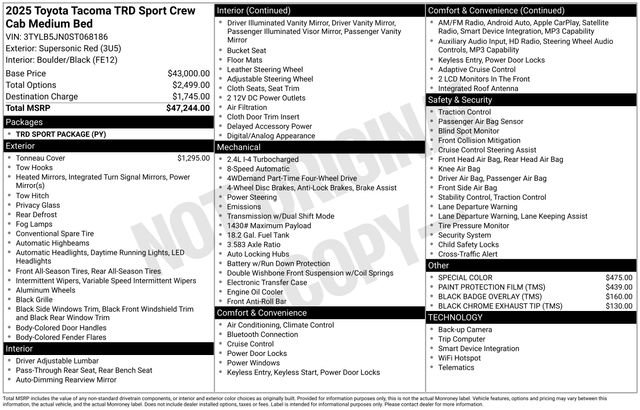 Used 2025 Toyota Tacoma TRD Sport AWD/4WD image 36