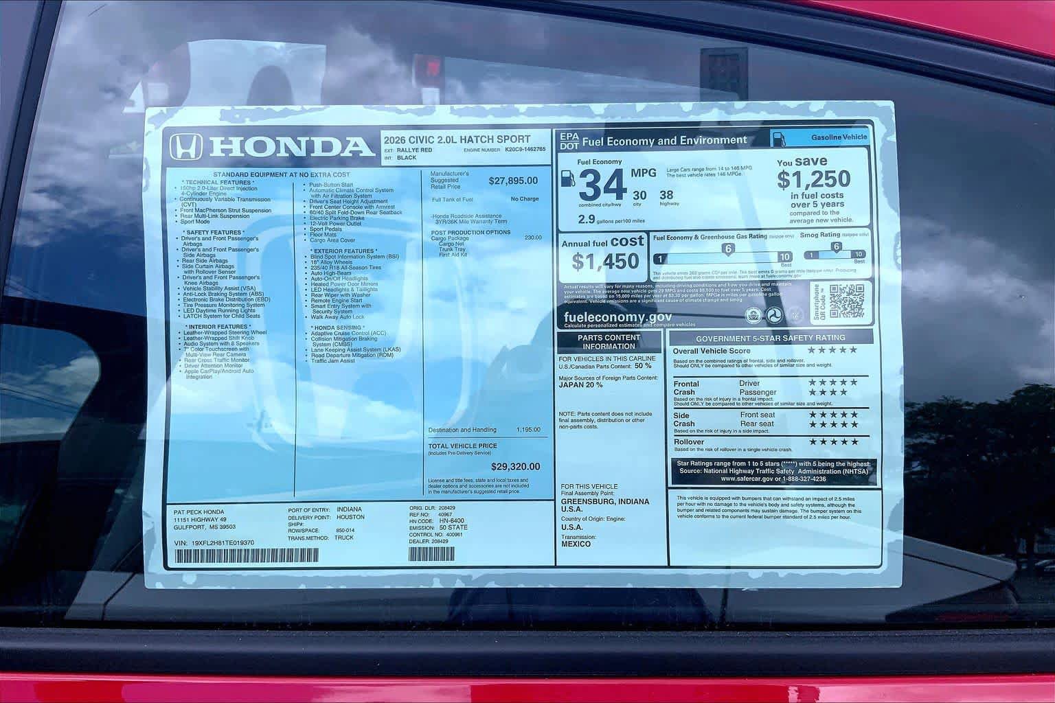 New 2026 Honda Civic Sport image 18