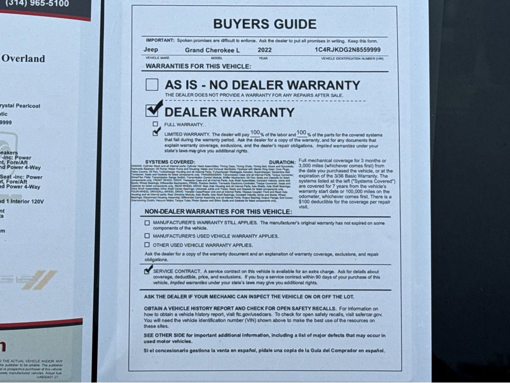 Used 2022 Jeep Grand Cherokee L Overland w/ Luxury Tech Group IV image 27