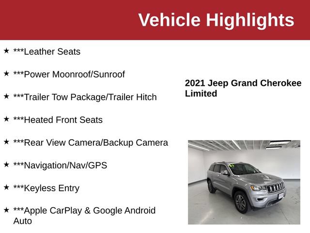 Used 2021 Jeep Grand Cherokee Limited w/ Trailer Tow Group IV AWD/4WD image 10