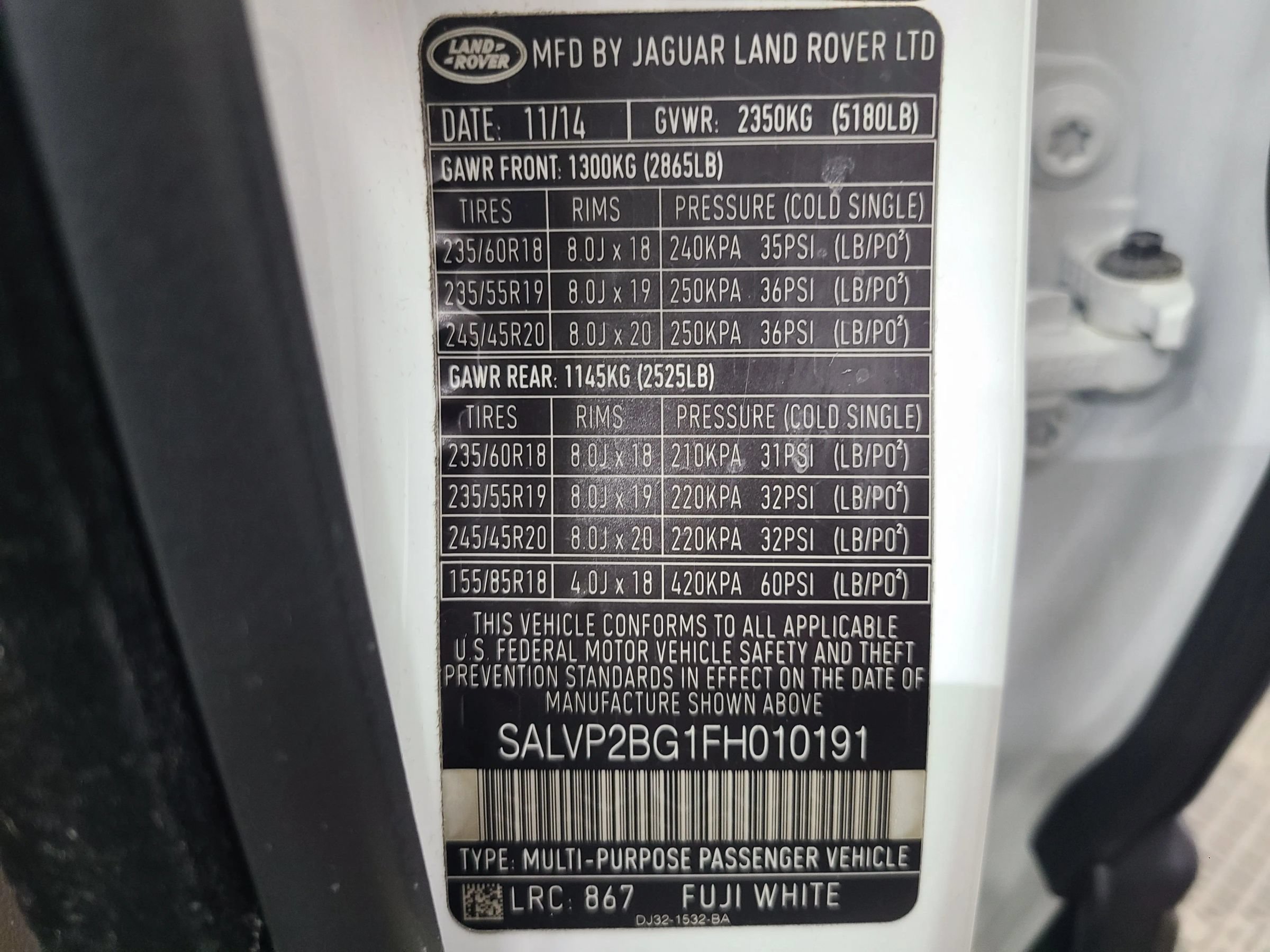 Used 2015 Land Rover Range Rover Evoque Pure Plus AWD/4WD image 3