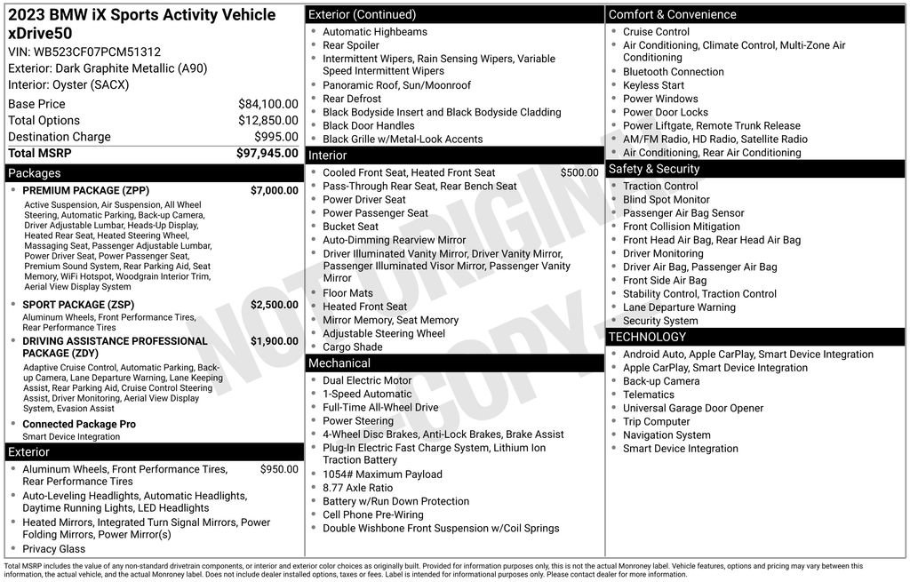 Certified 2023 BMW iX xDrive50 w/ Premium Package image 23