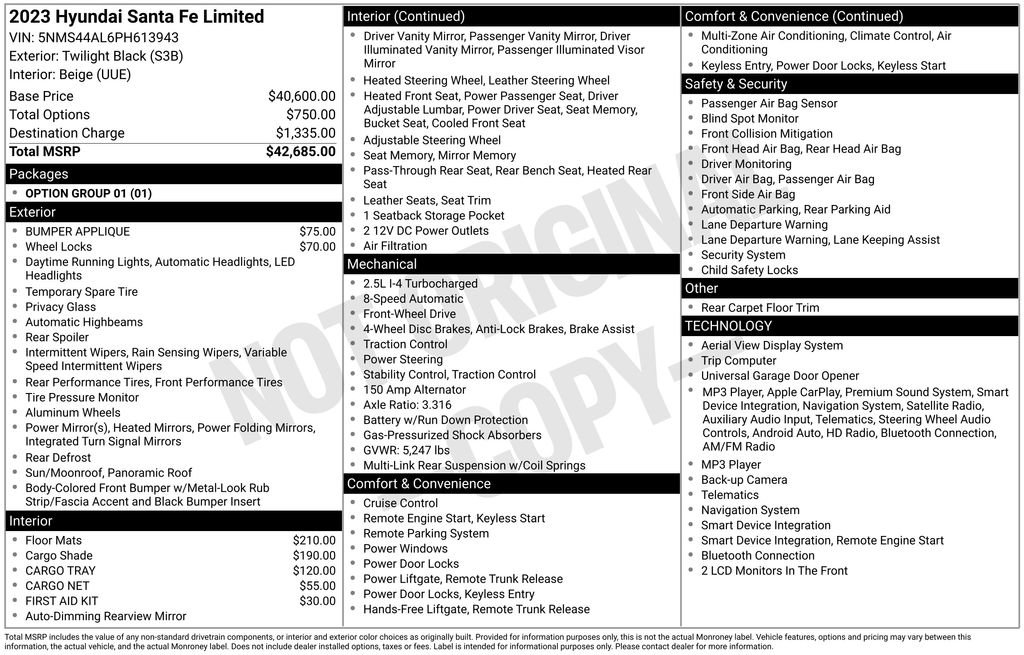 Used 2023 Hyundai Santa Fe Limited FWD image 32