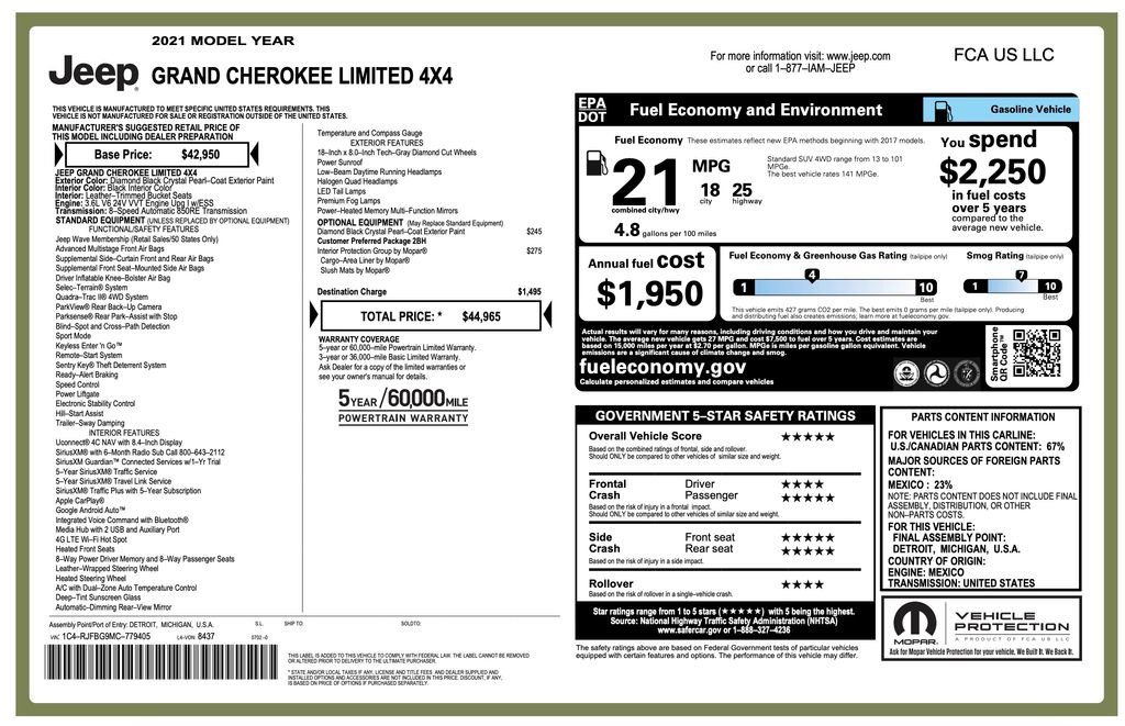 Certified 2021 Jeep Grand Cherokee Limited image 13
