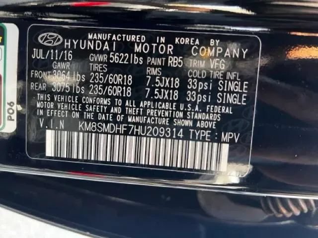 Used 2017 Hyundai Santa Fe SE AWD/4WD image 12