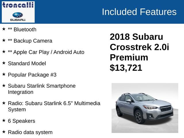 Used 2018 Subaru Crosstrek 2.0i Premium w/ Popular Package #3 AWD/4WD image 4