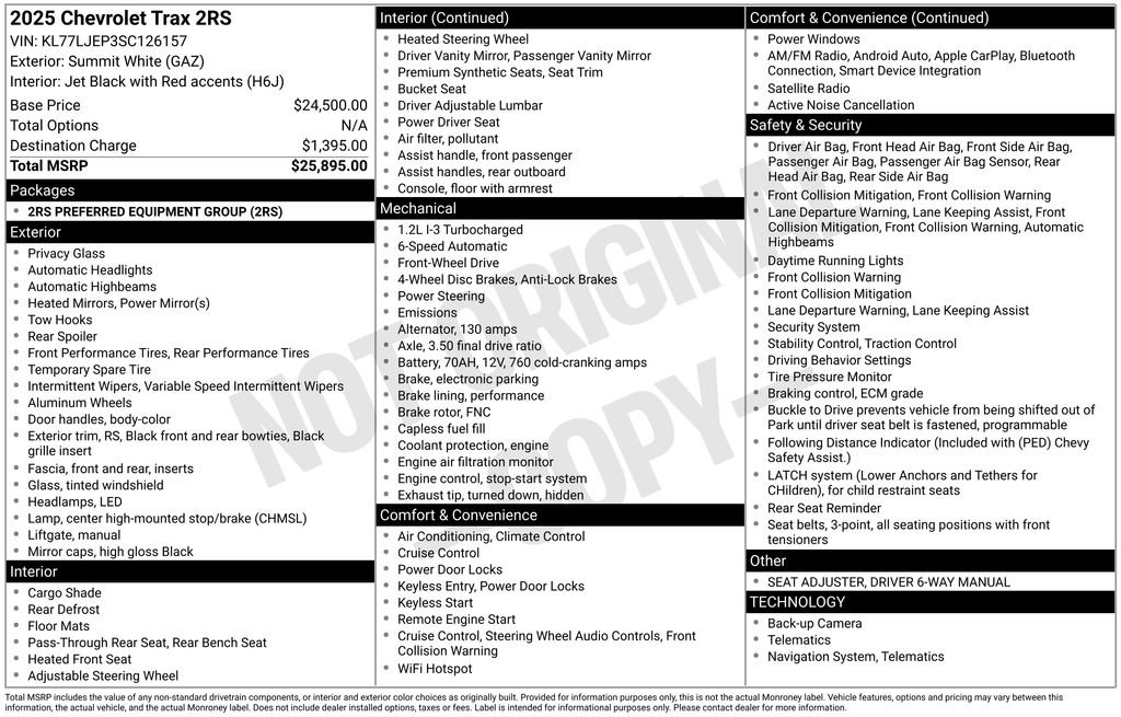 Used 2025 Chevrolet Trax RS FWD image 6
