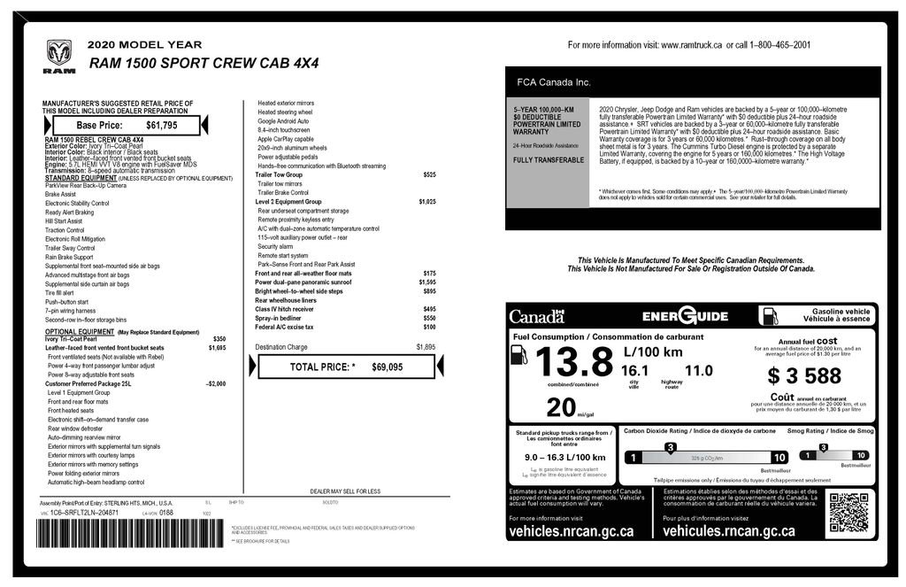 Used 2020 RAM 1500 Sport w/ Level 2 Equipment Goup w/2_L image 4