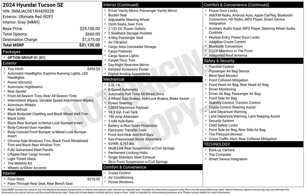 Certified 2024 Hyundai Tucson SE AWD/4WD image 6