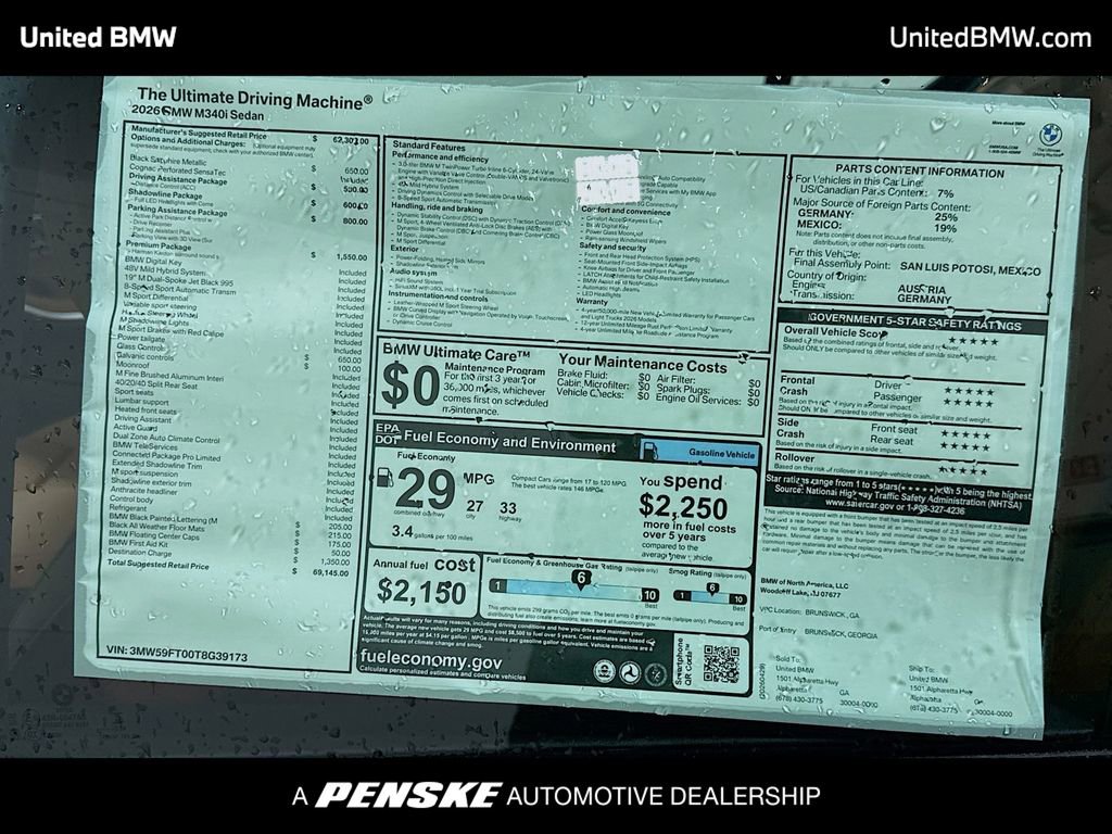 New 2026 BMW M340i w/ Premium Package RWD image 15