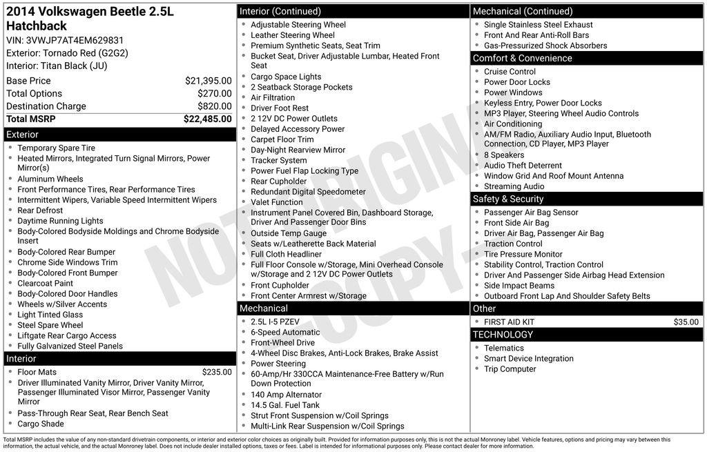 Used 2014 Volkswagen Beetle 2.5 image 24
