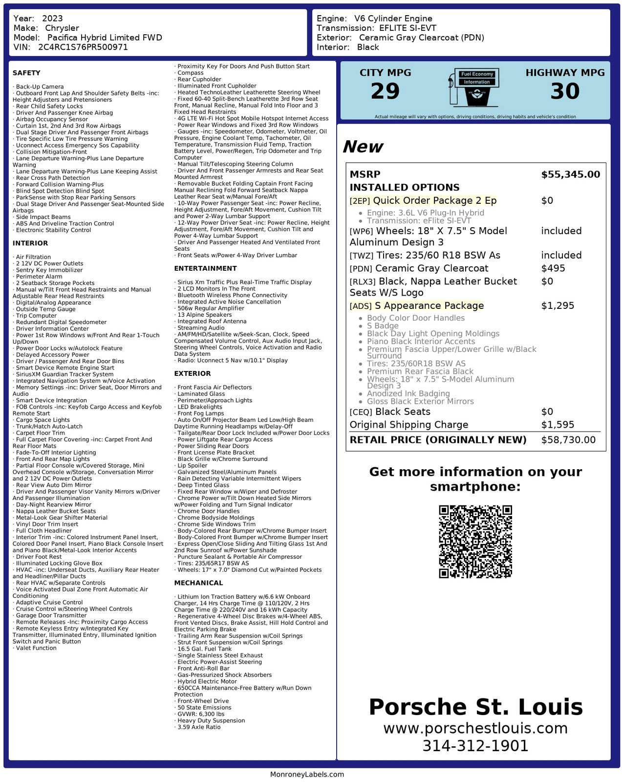 Used 2023 Chrysler Pacifica Limited w/ S Appearance Package FWD image 44