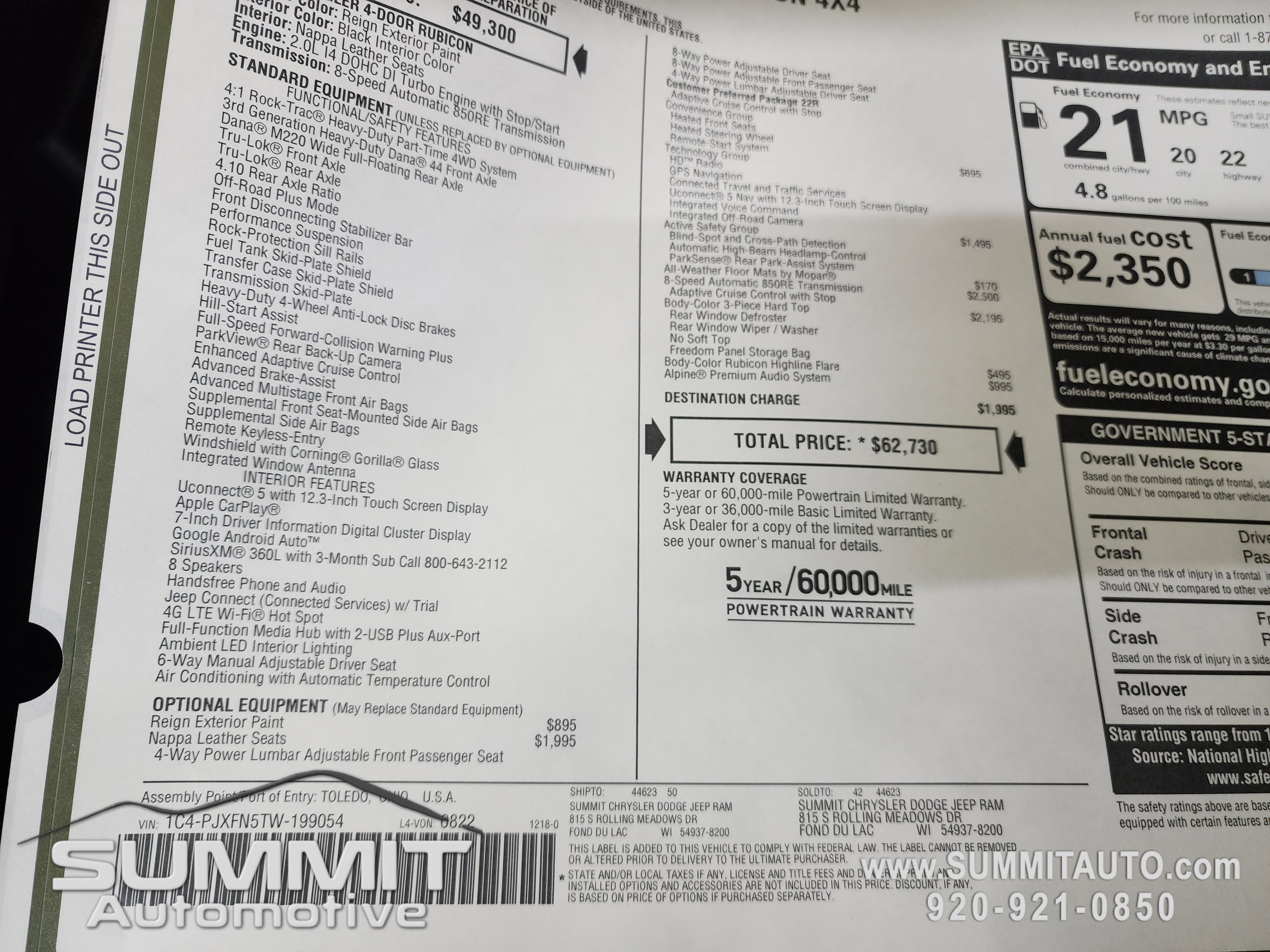 New 2026 Jeep Wrangler Unlimited Rubicon w/ Safety Group AWD/4WD image 38