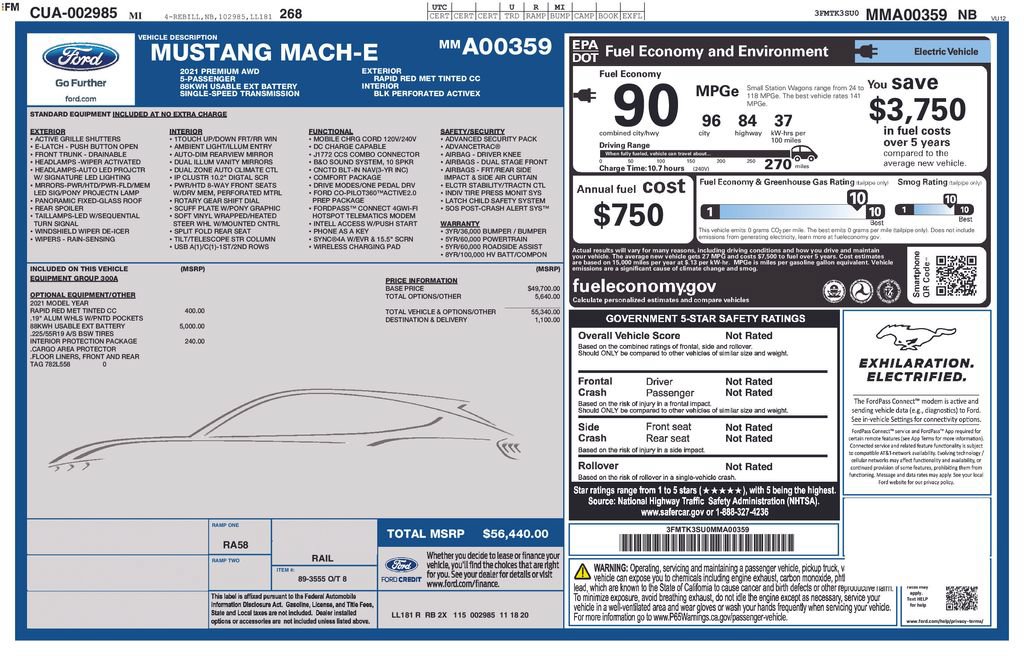 Used 2021 Ford Mustang Mach-E Premium AWD/4WD image 34