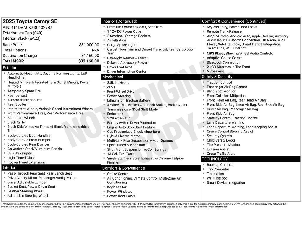 Used 2025 Toyota Camry SE image 3
