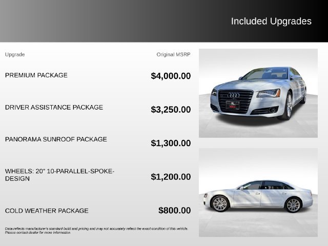 Used 2014 Audi A8 L 4.0T w/ Premium Package AWD/4WD image 9