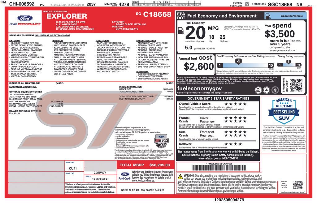 Certified 2025 Ford Explorer ST AWD/4WD image 22