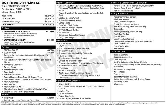 Used 2025 Toyota RAV4 SE w/ Convenience Package AWD/4WD image 36