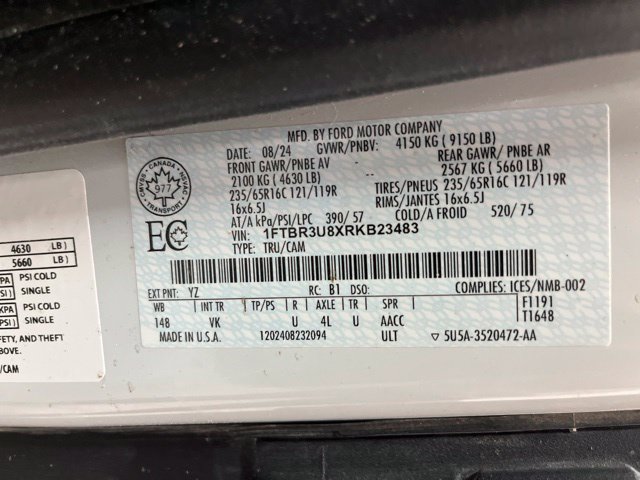 Used 2024 Ford Transit 250 148 High Roof Extended AWD w/ Load Area Protection Package image 30