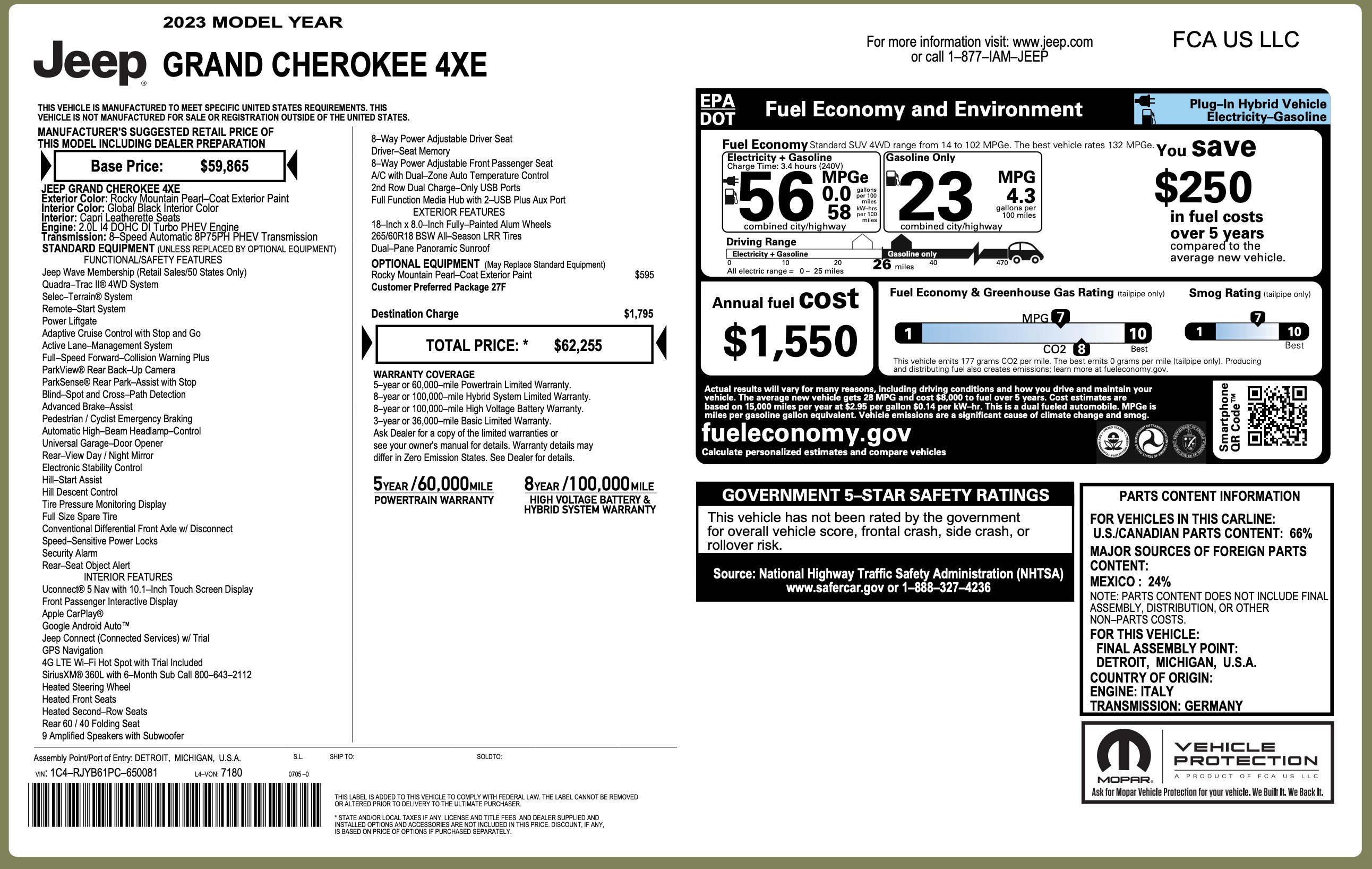 Used 2023 Jeep Grand Cherokee 4WD 4xe image 2