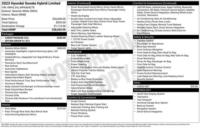 Certified 2023 Hyundai Sonata Limited w/ Cargo Package image 30