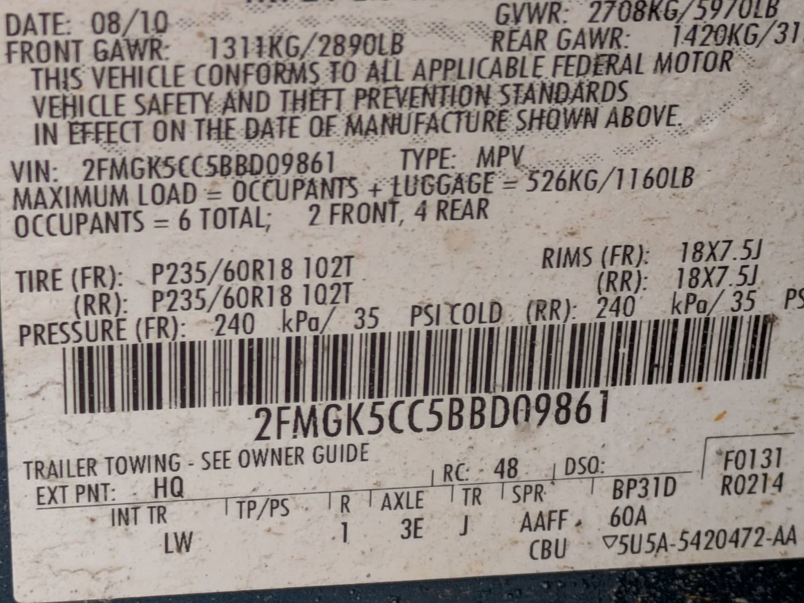 Used 2011 Ford Flex SEL w/ Rapid Spec Order Code image 12