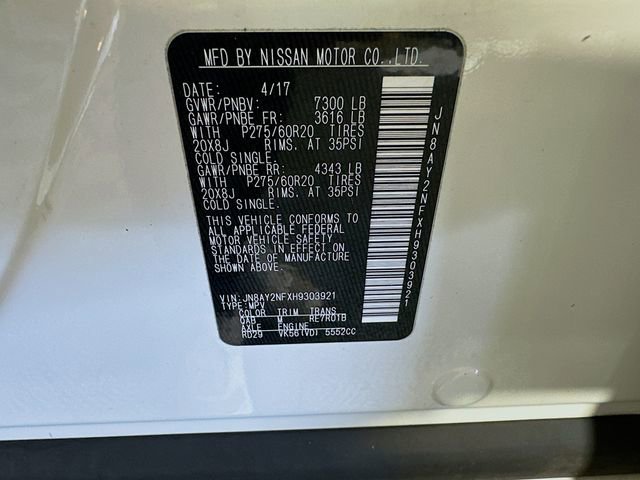 Used 2017 Nissan Armada Platinum w/ Captain Seat Package image 32