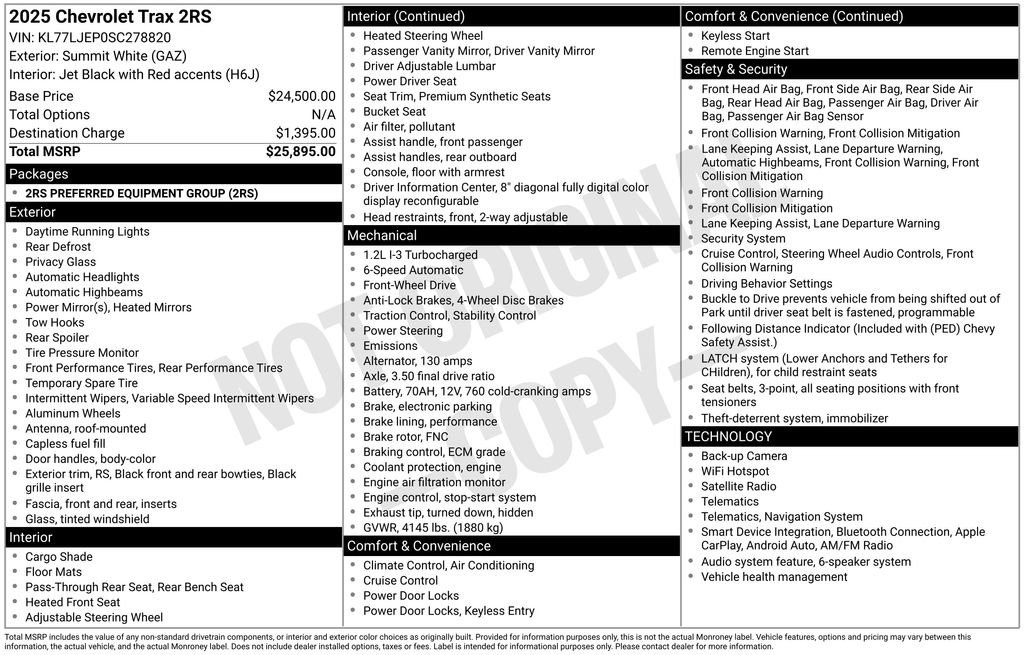 Used 2025 Chevrolet Trax RS FWD image 11