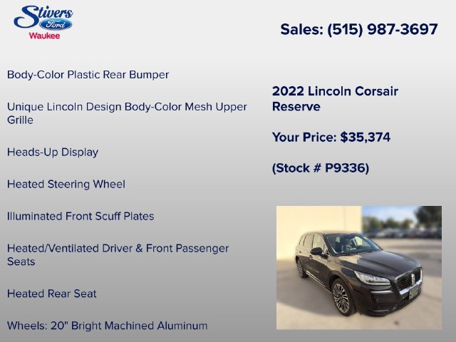 Used 2022 Lincoln Corsair Reserve w/ Equipment Group 201A AWD/4WD image 31