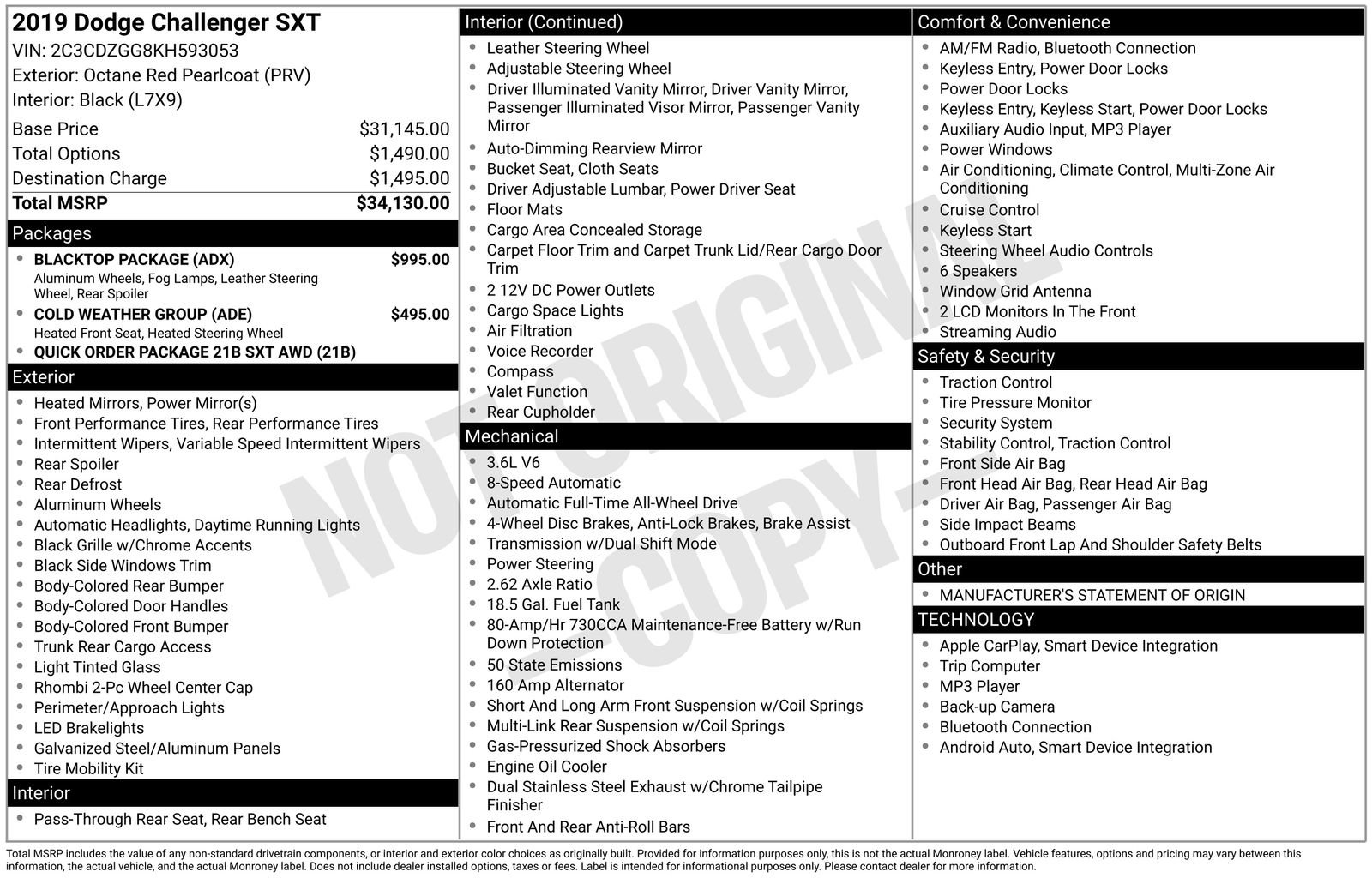 Used 2019 Dodge Challenger SXT w/ Blacktop Package image 10