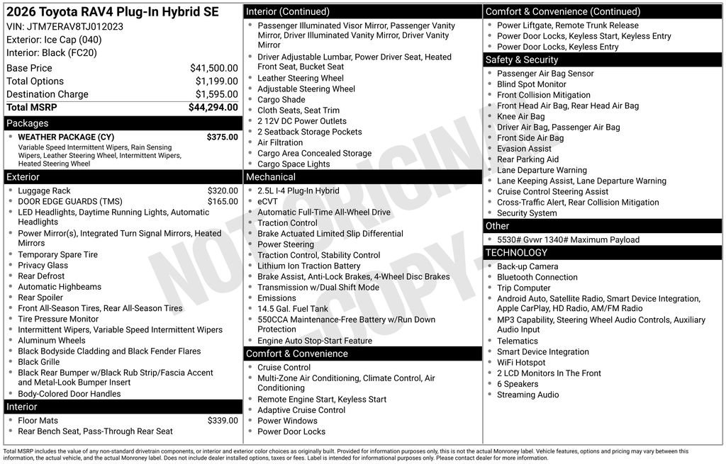 New 2026 Toyota RAV4 SE w/ Weather Package AWD/4WD image 9