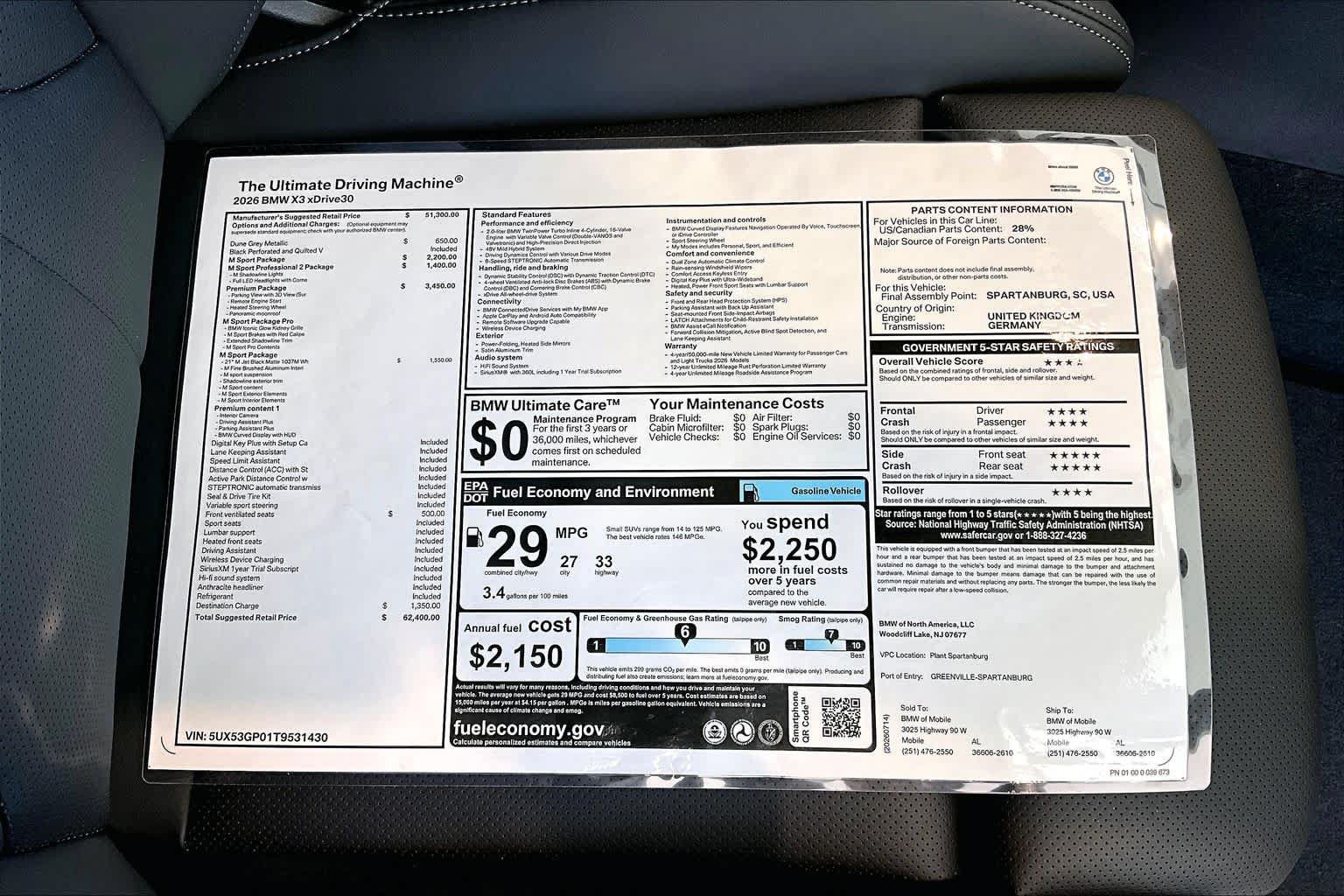 New 2026 BMW X3 xDrive30i w/ Premium Package AWD/4WD image 20