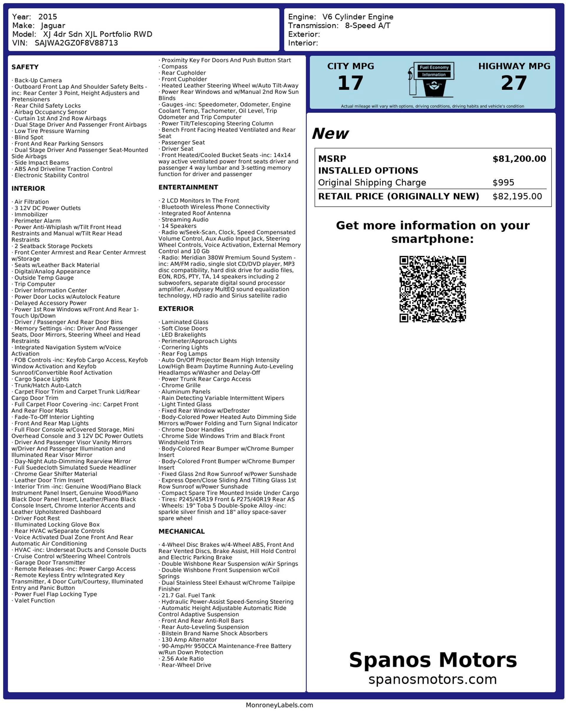 Used 2015 Jaguar XJ L Portfolio image 3