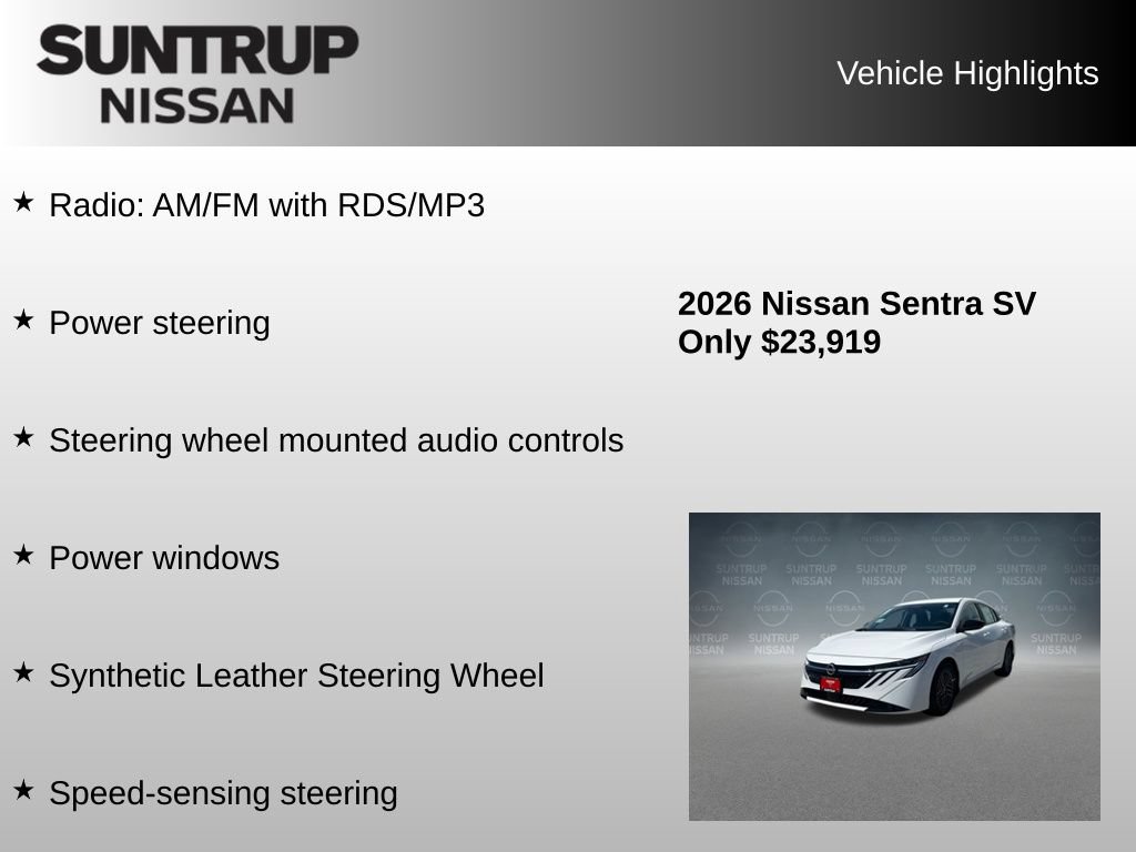 Used 2026 Nissan Sentra SV w/ SV Convenience Package FWD image 8